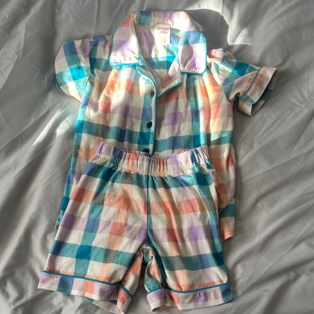 Cat & Jack Multicolor Plaid Kids Pajama Set